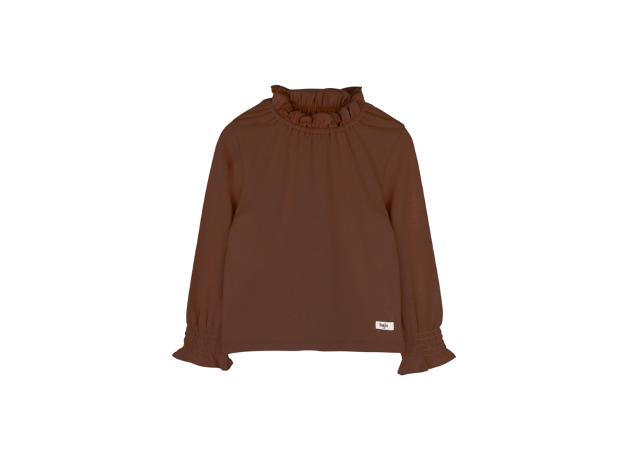 Healy Ruffle blouse - Copper brown