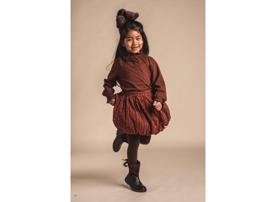 Healy Ruffle blouse - Copper brown