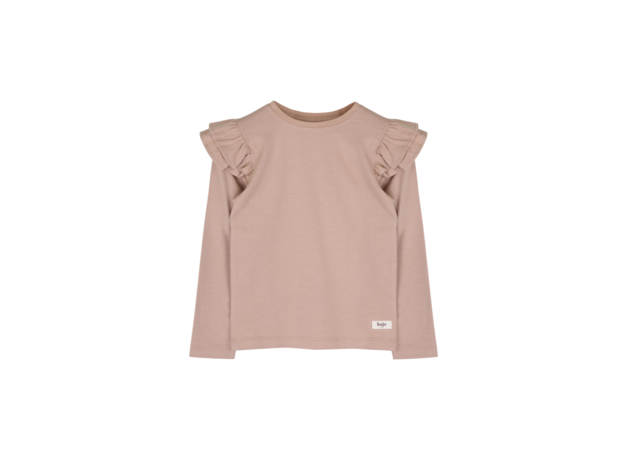 Nena ruffle longsleeve - Rose café