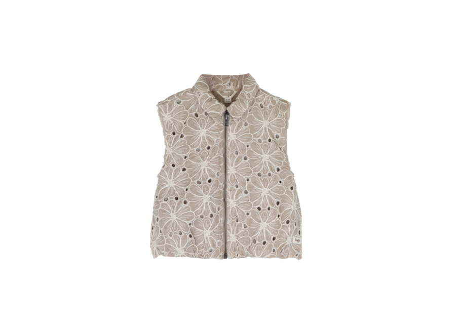 Moa broderie gilet - Taupe light