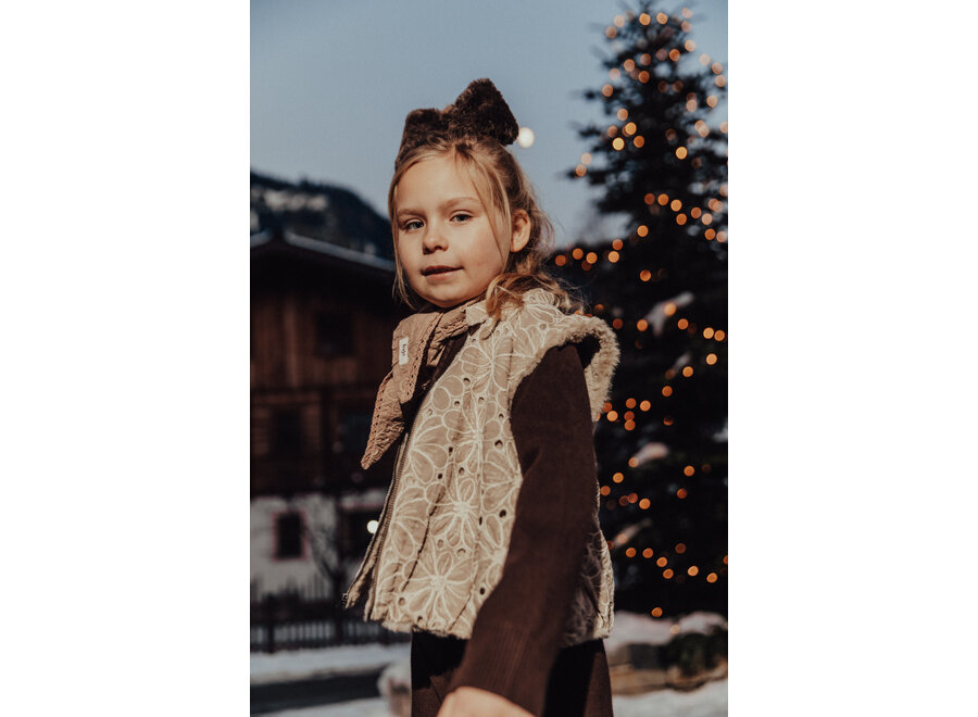 Moa broderie gilet - Taupe light
