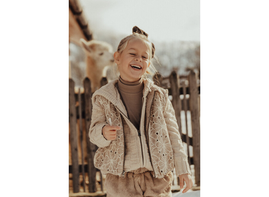 Moa broderie gilet - Taupe light