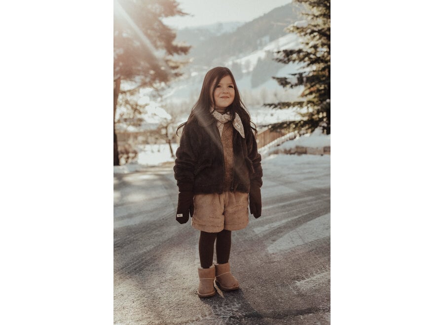 Isabeau soft fur jacket - Brown choco