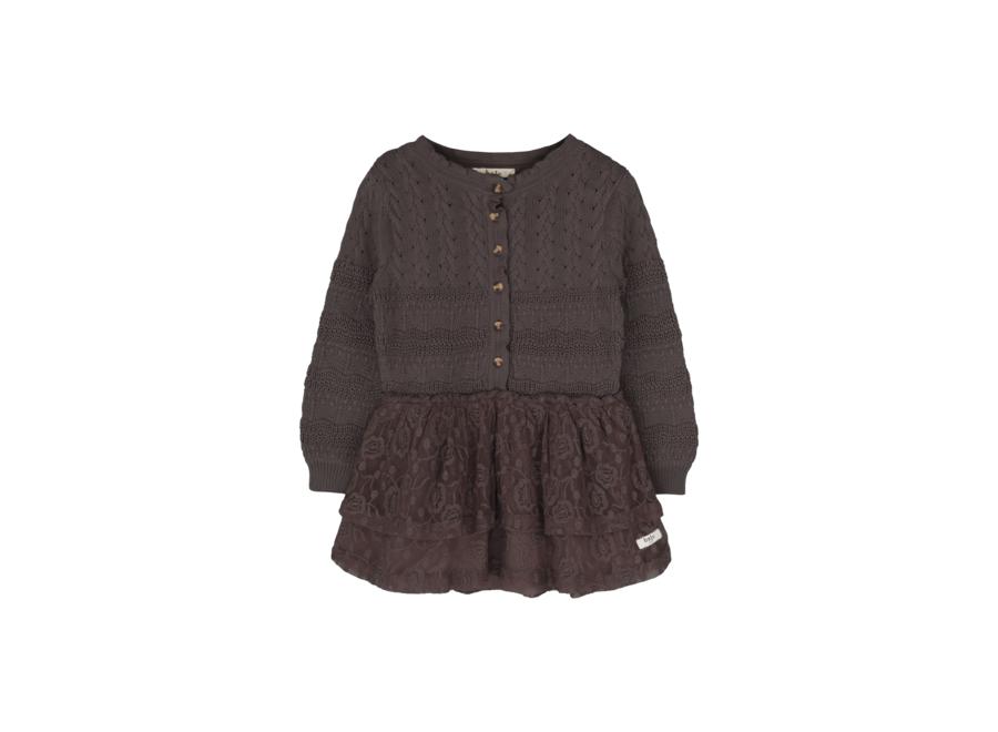 Yole knit & lace dress - Brown choco