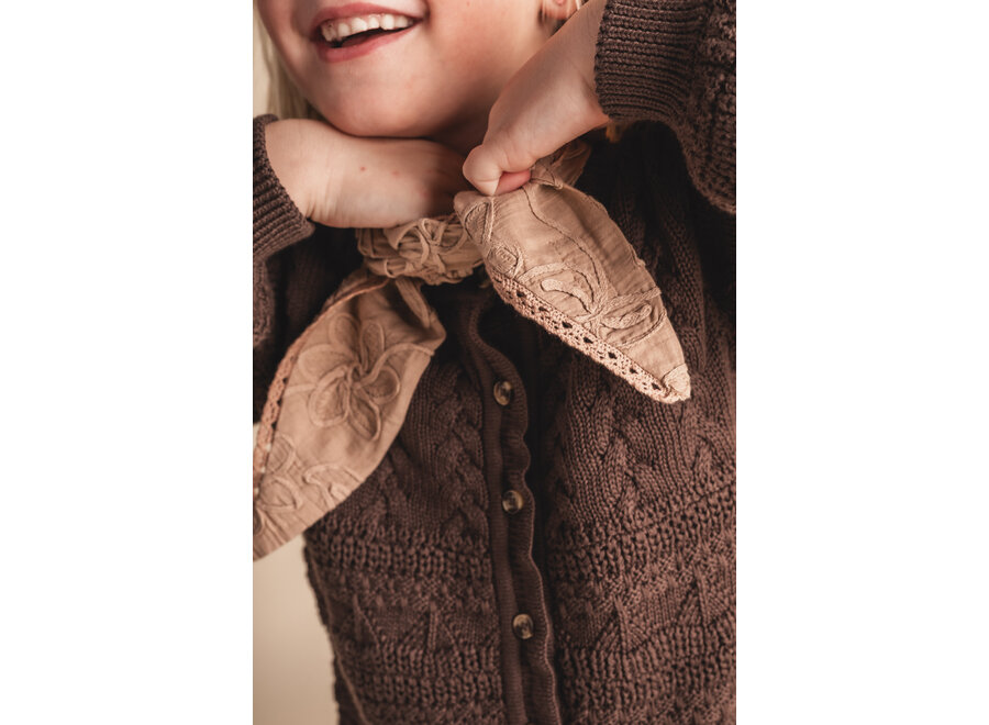 Yole knit & lace dress - Brown choco
