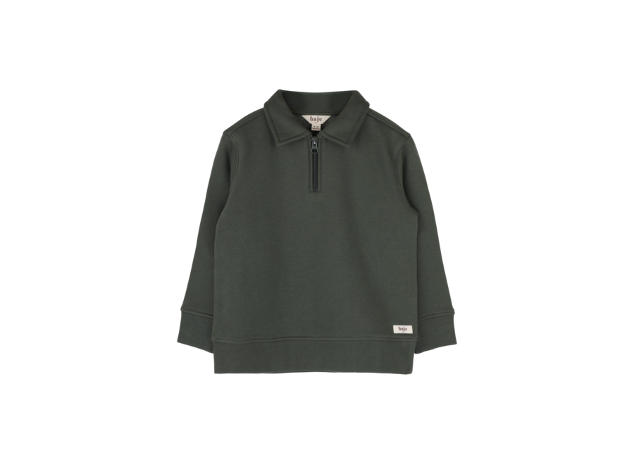 Cooper half-zip polo sweater - Green agave