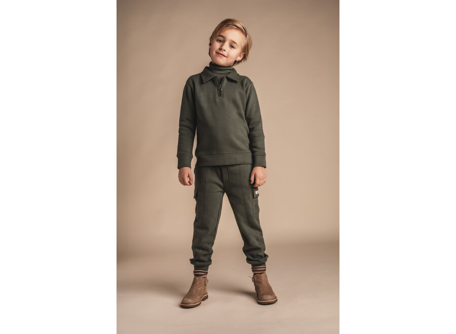 Cooper half-zip polo sweater - Green agave
