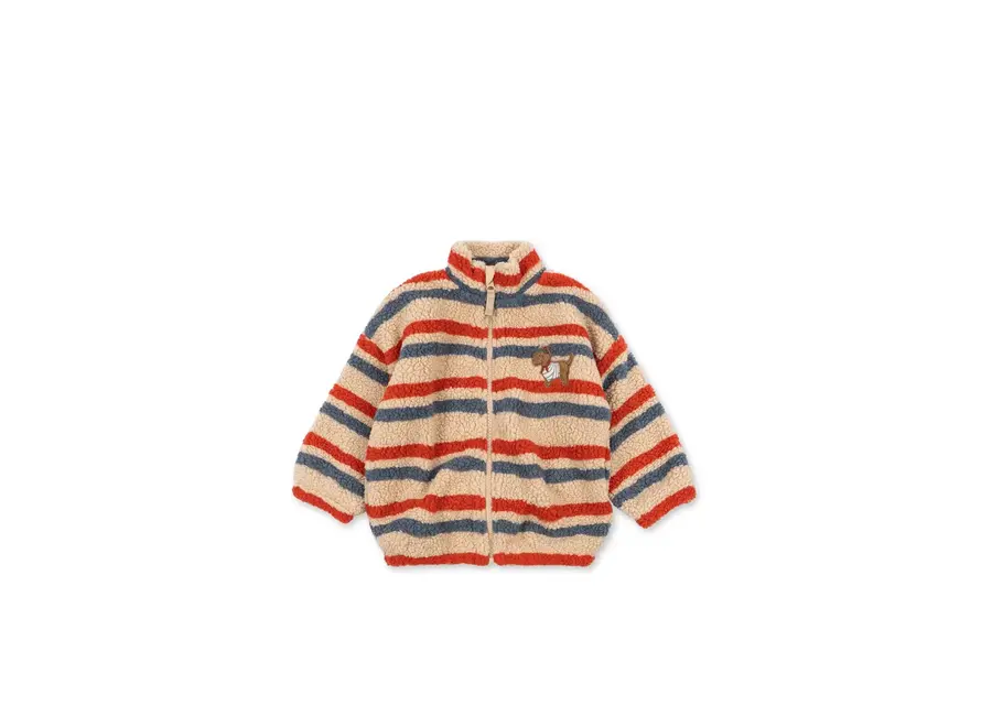 Jody teddy jacket - Tangerine stripe