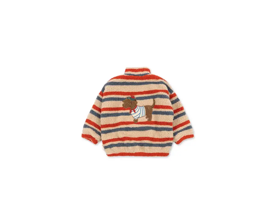 Jody teddy jacket - Tangerine stripe
