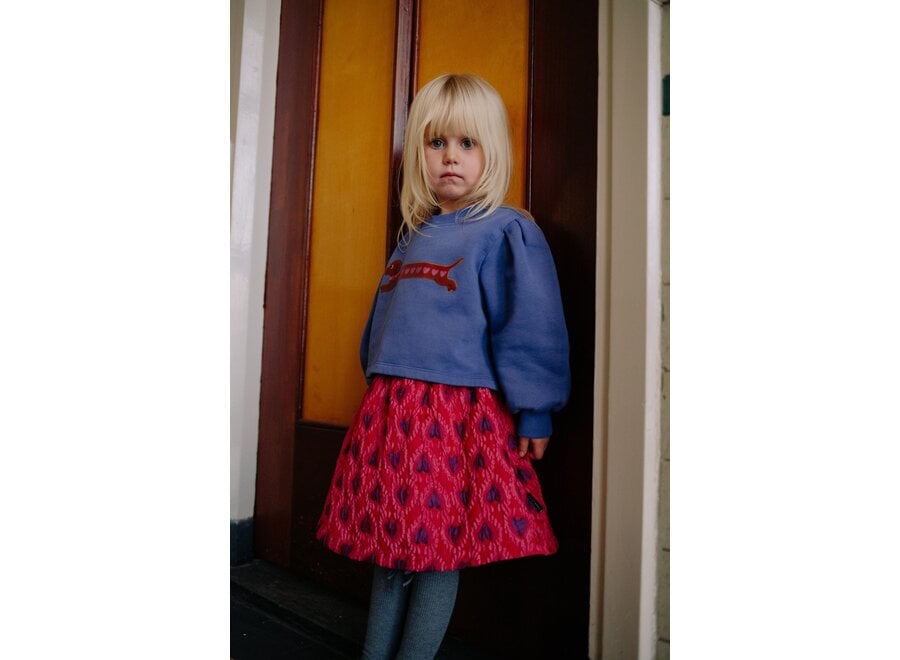 Heart dog cropped sweater