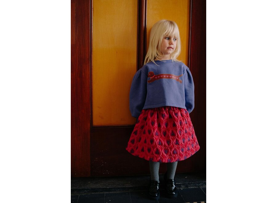 Heart dog cropped sweater