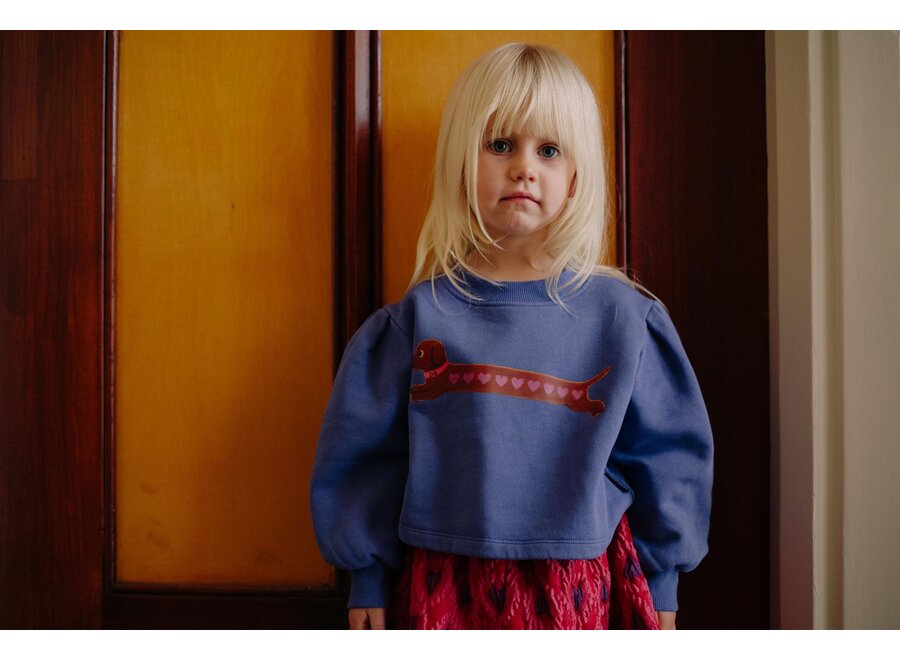 Heart dog cropped sweater