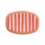 Large rectangular plate - Pink - Organic stripes print