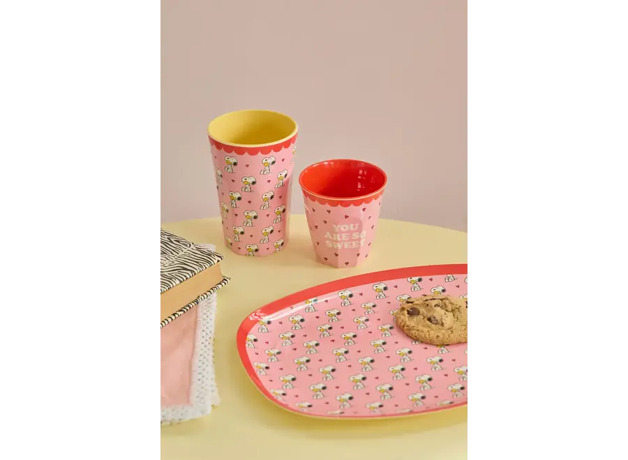Tall cup - Pink - Snoopy print