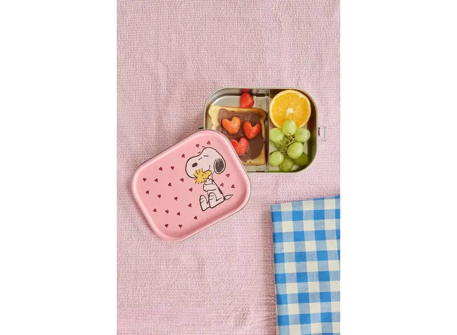 Stainless steel lunchbox - Pink - Snoopy print