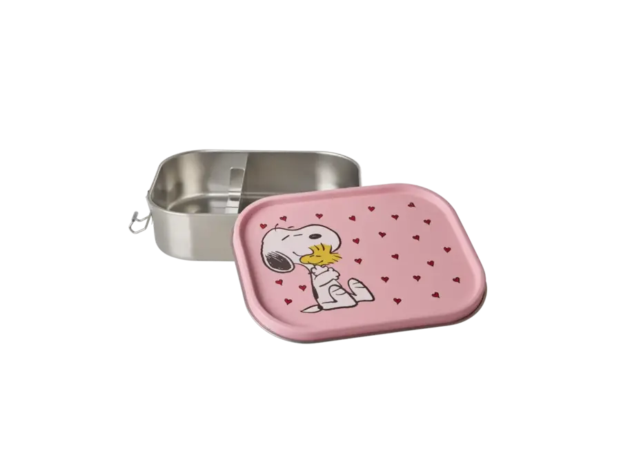 Stainless steel lunchbox - Pink - Snoopy print