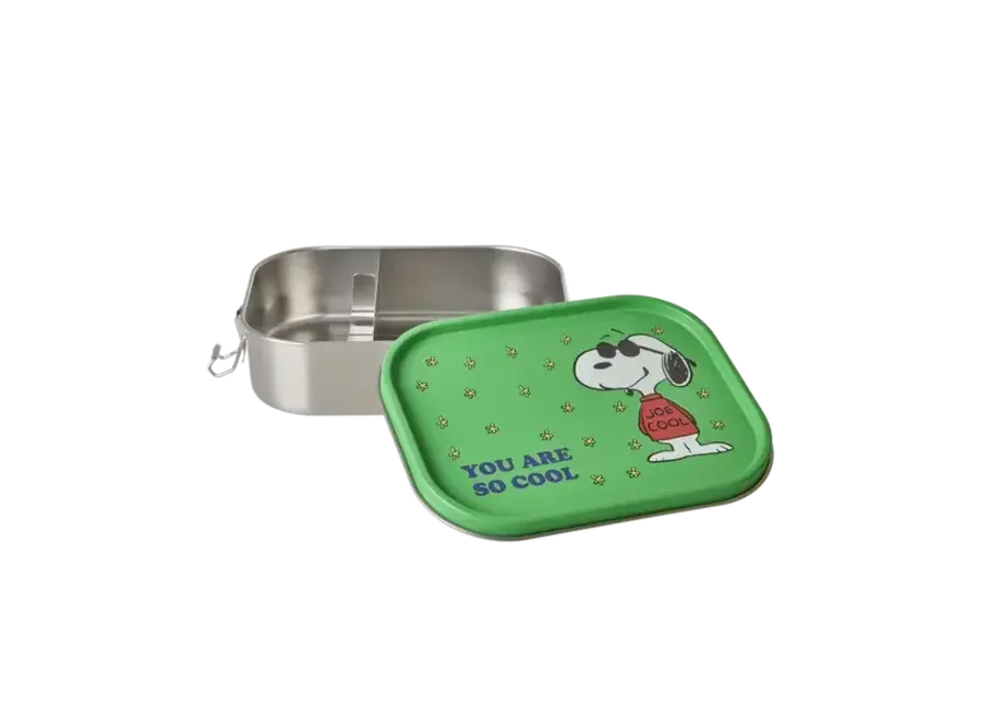 Stainless steel lunchbox - Green - Snoopy print