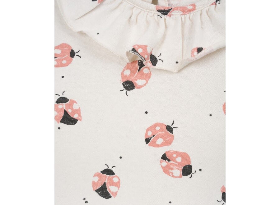 Printed jersey LS T-shirt - Sketches/ ladybug