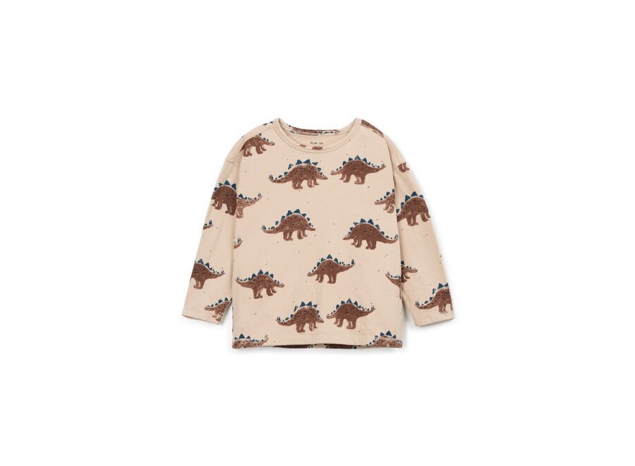 Printed jersey LS T-shirt - Skein/ Dino