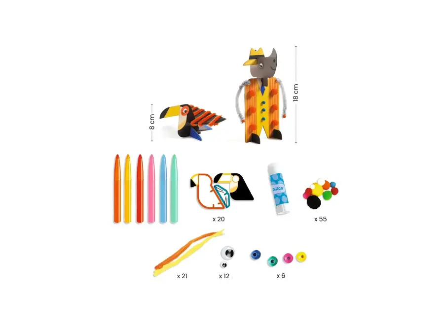 Creative box - 6 chicjes van de Savannne