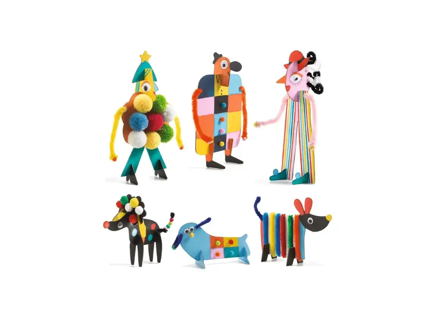 Creative box - 6 grote mannetjes en kleine hondjes
