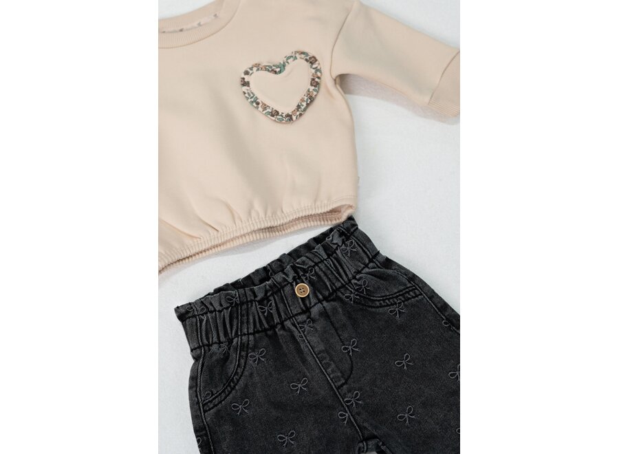 Broek denim met borduursels - Winter denims