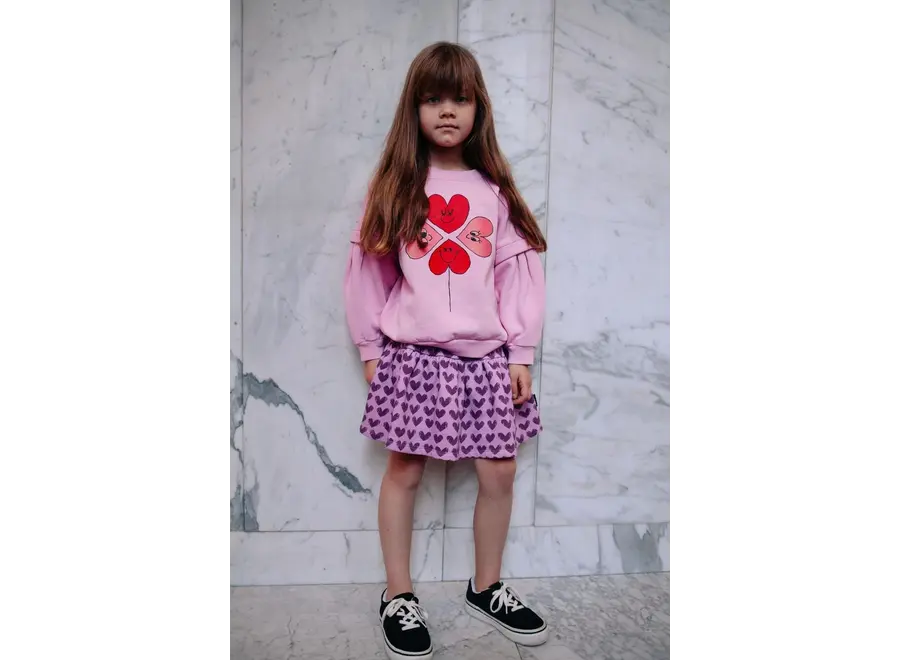 Adore sweat skirt - Purple hearts