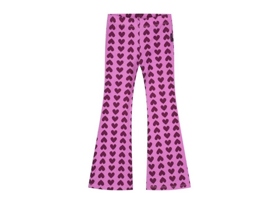 Purple hearts flared pants