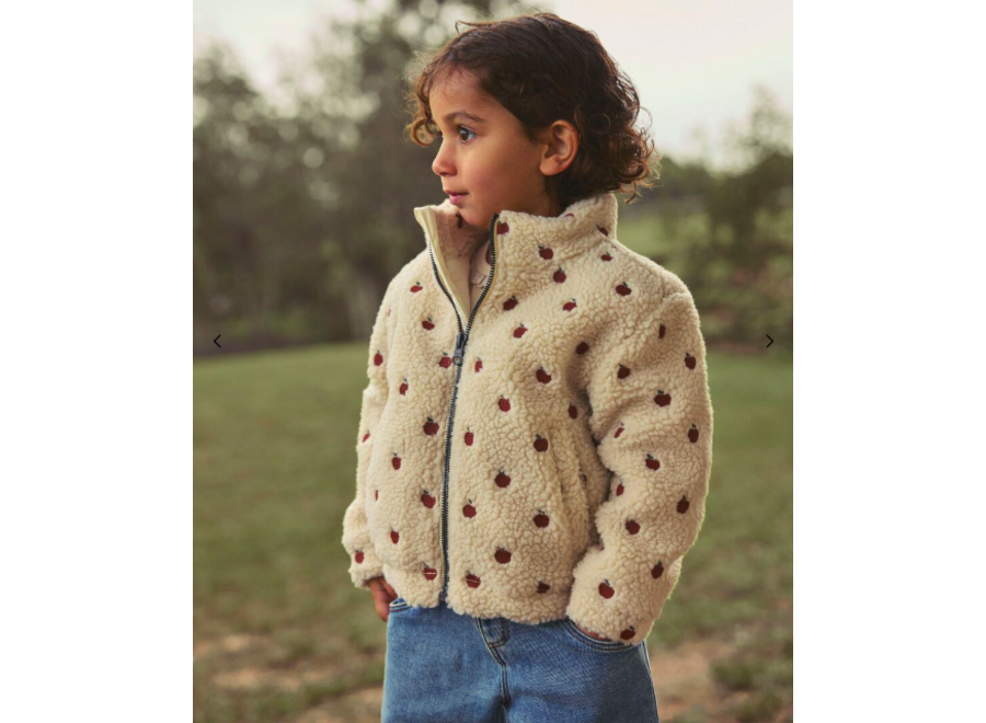 Nalo Sia sherpa loose jacket - Turtledove/ Apples