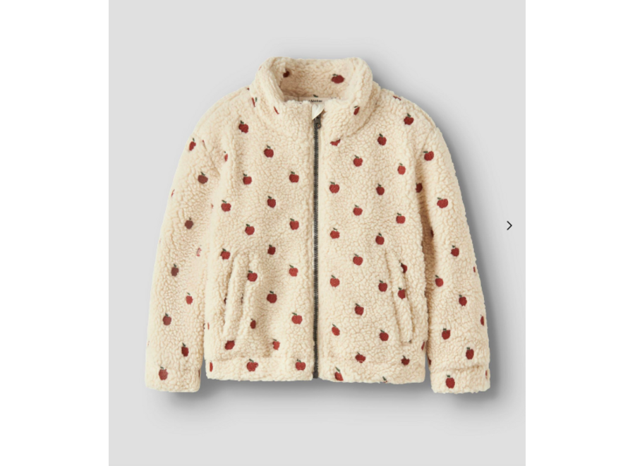 Nalo Sia sherpa loose jacket - Turtledove/ Apples