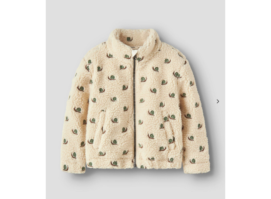 Nalo Sui LS loose sherpa jacket - Turtledove/ Snail