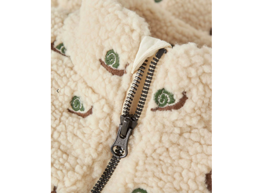 Nalo Sui LS loose sherpa jacket - Turtledove/ Snail