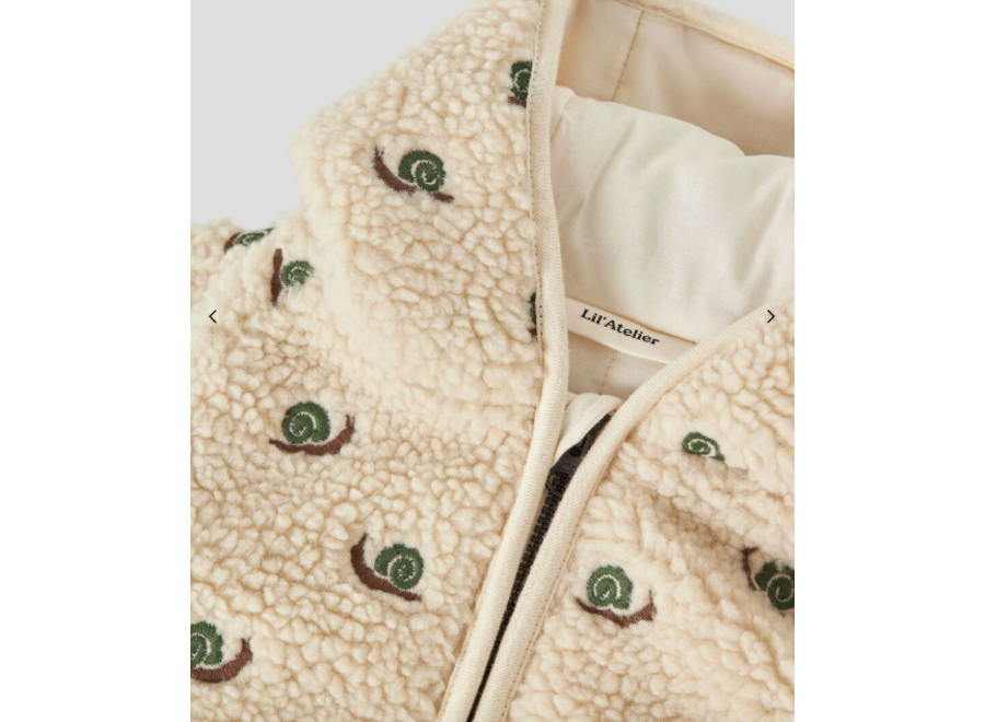 Nalo Sui LS loose sherpa jacket - Turtledove/ Snail