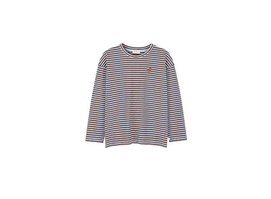Moos LS T-shirt - Fondant brown/ Cloud blue