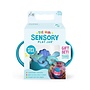Sensory play mini jar - Blue with 5 soft shapes