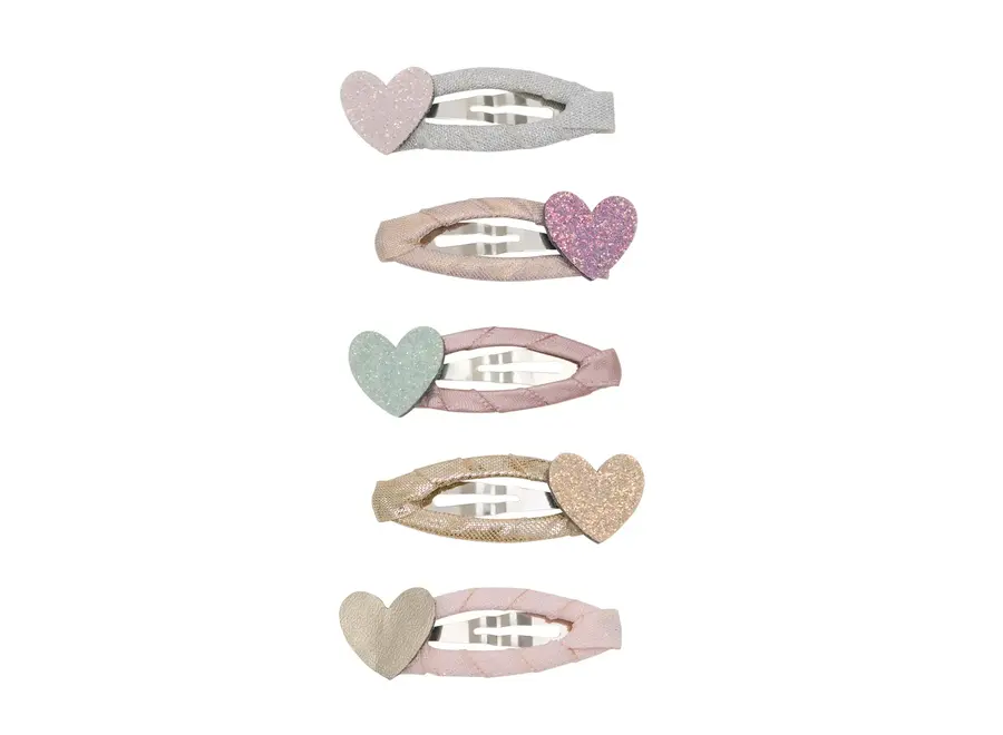 Teeny heart mini hair clips