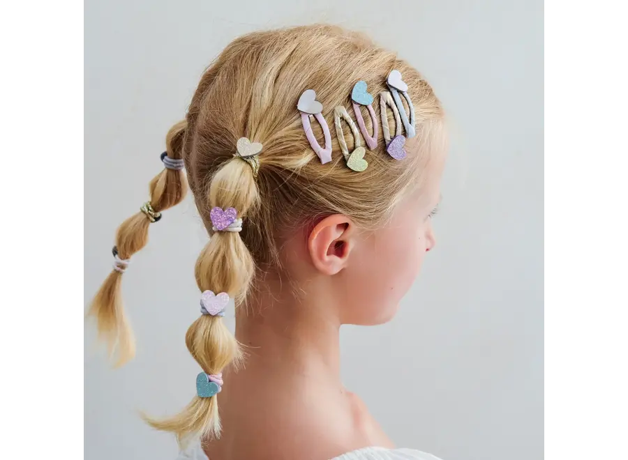 Teeny heart mini hair clips