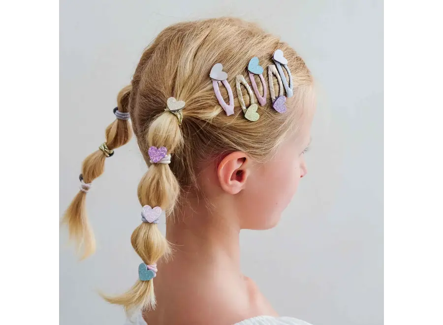 Teeny heart mini hair ties