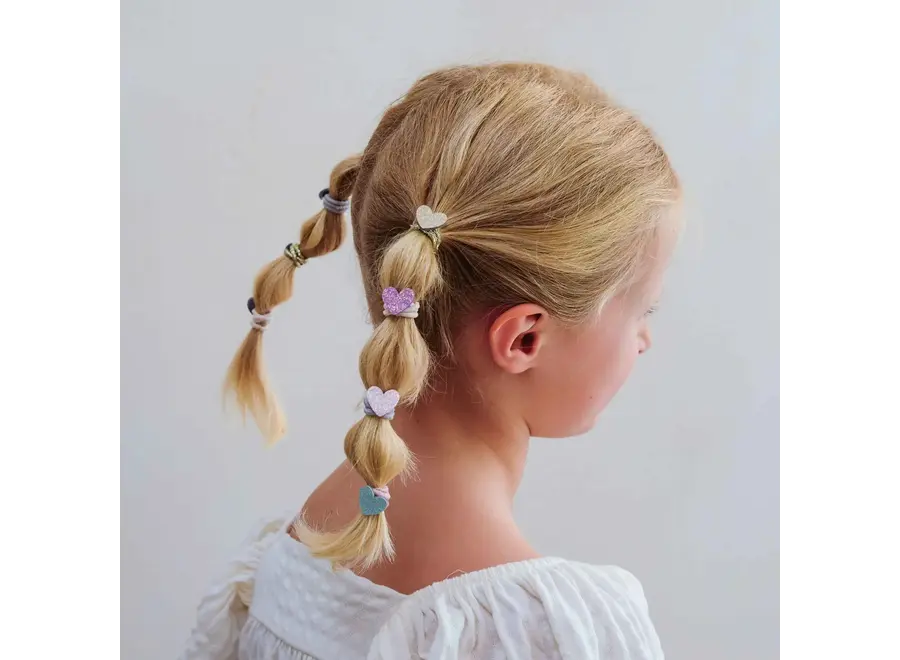 Teeny heart mini hair ties