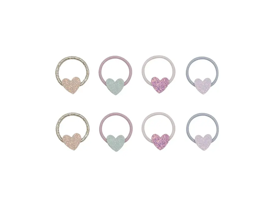 Teeny heart mini hair ties