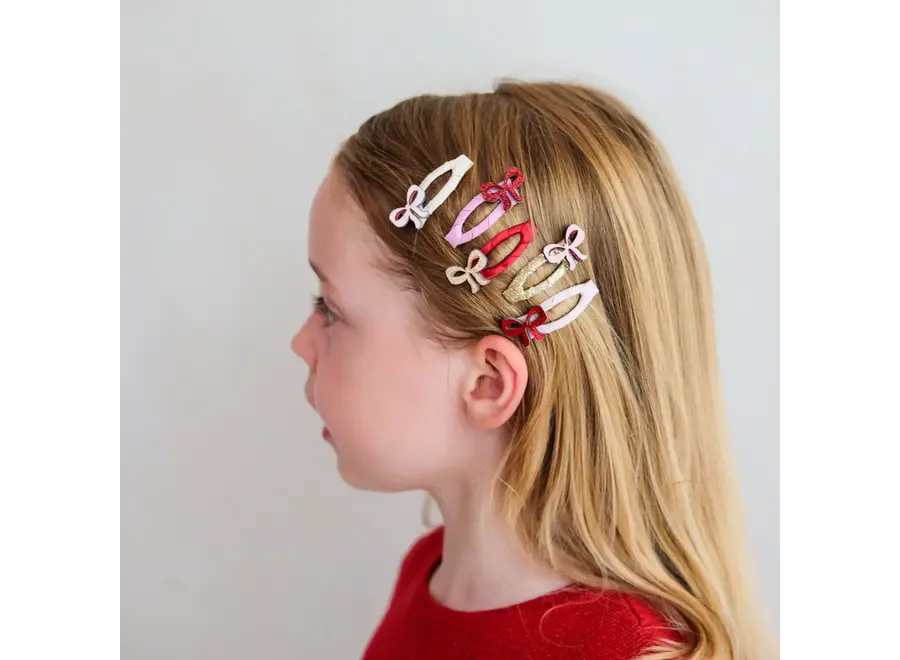 Cutesy bow mini hair clips