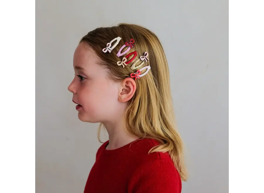 Cutesy bow mini hair clips