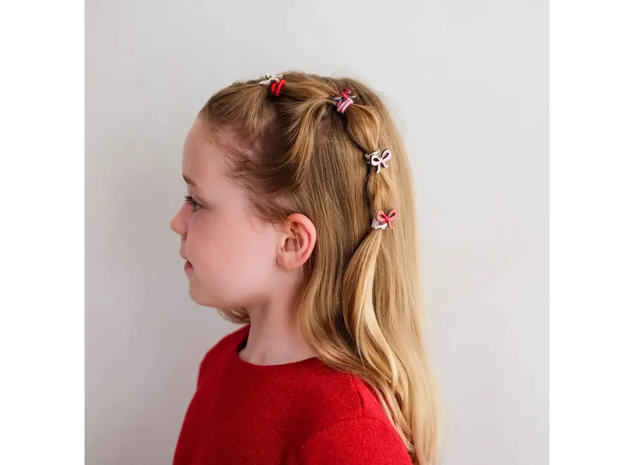 Cutesy bow mini hair ties