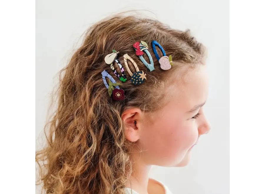 Winter fruits mini hair clips