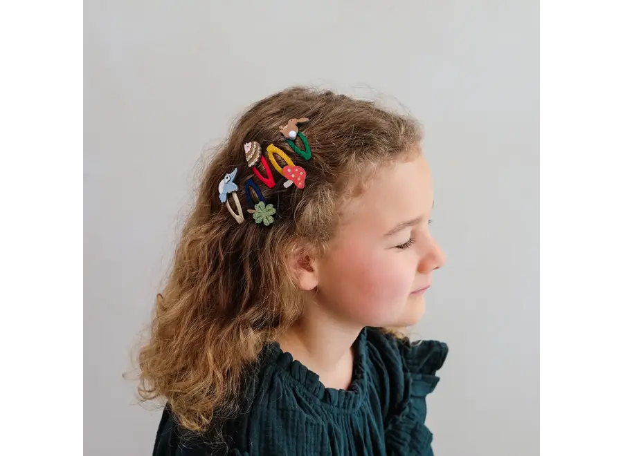 Woodland pals mini hair clips