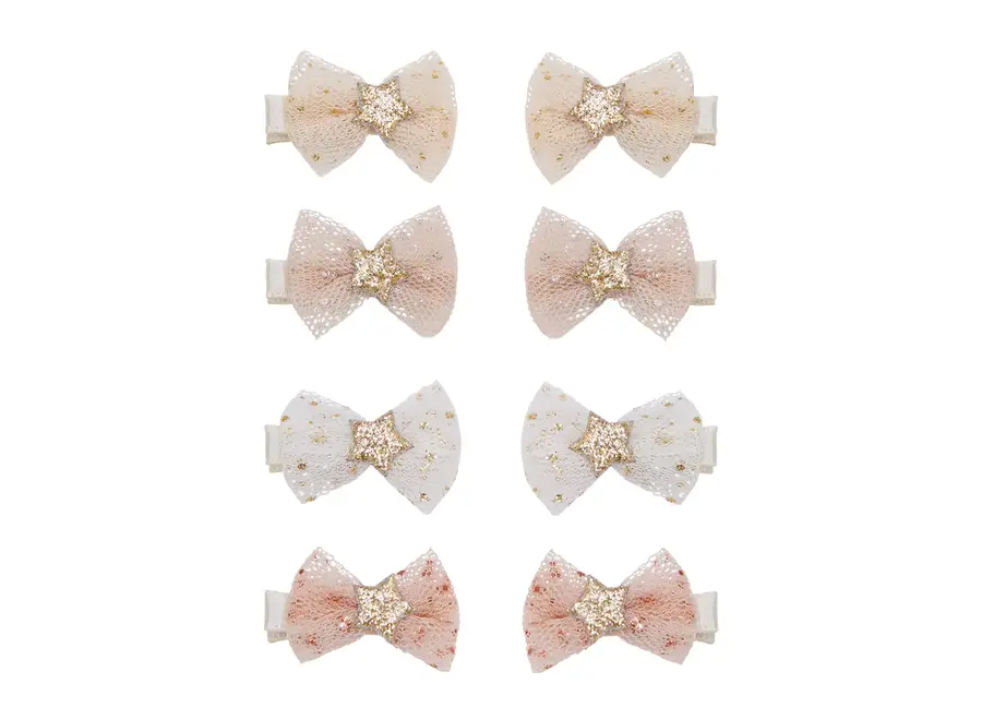 Tutu bow salon hair clips