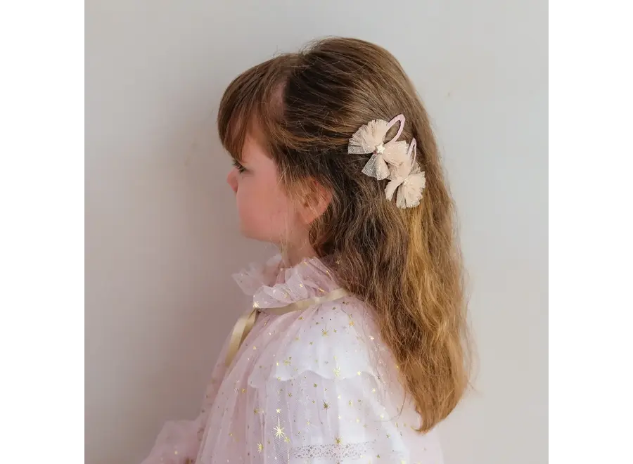 Large tutu bow hair clips