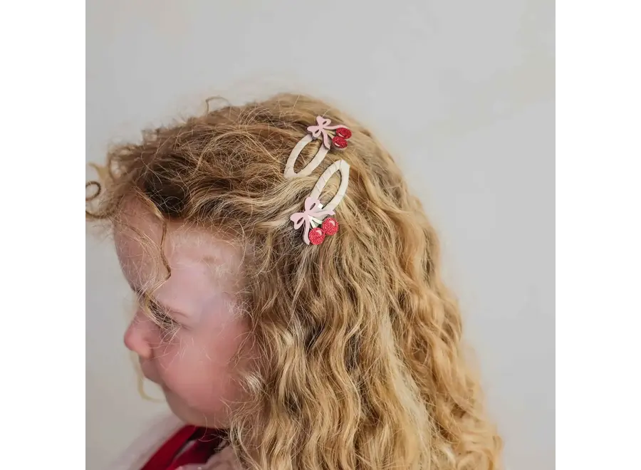 Fancy cherries hair clips