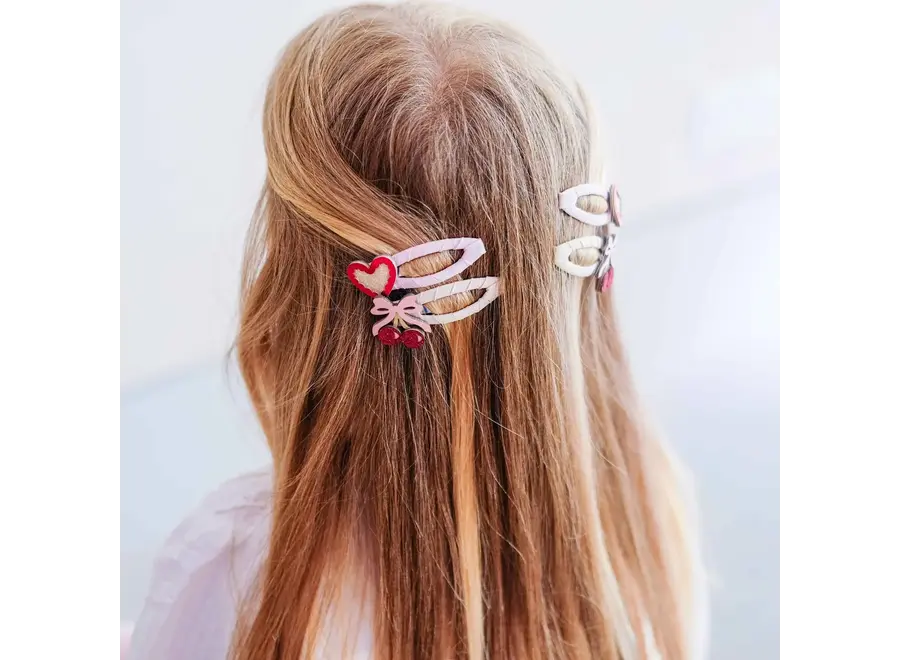 Fancy cherries hair clips