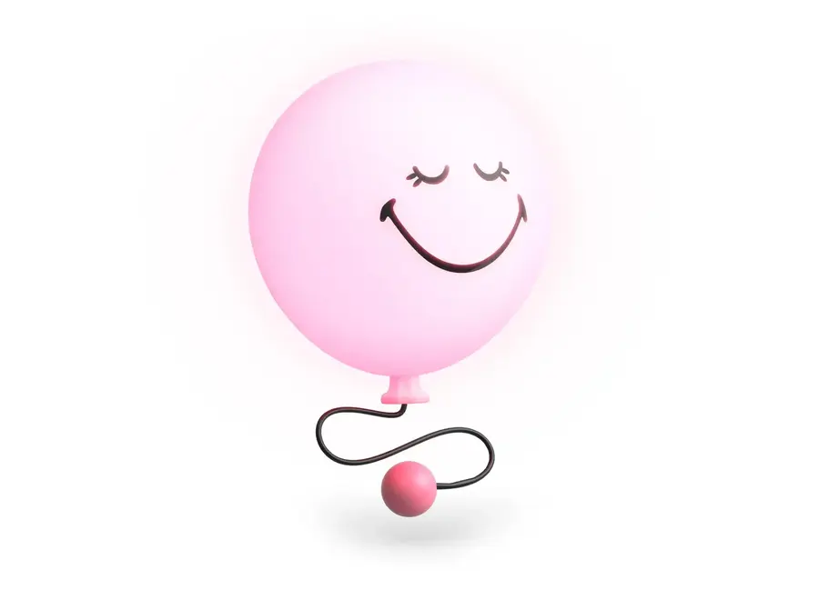 Muurlampje - Bubbly light pink - Smiley World